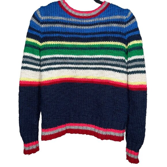 American Eagle Knit Sweater‎ Rainbow Bright Wool Acrylic blend Women’s Medium - Picture 2 of 5